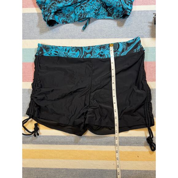NWT Aqua Eve Boy Short Bikini XL Blue Black Paisley - Picture 5 of 8